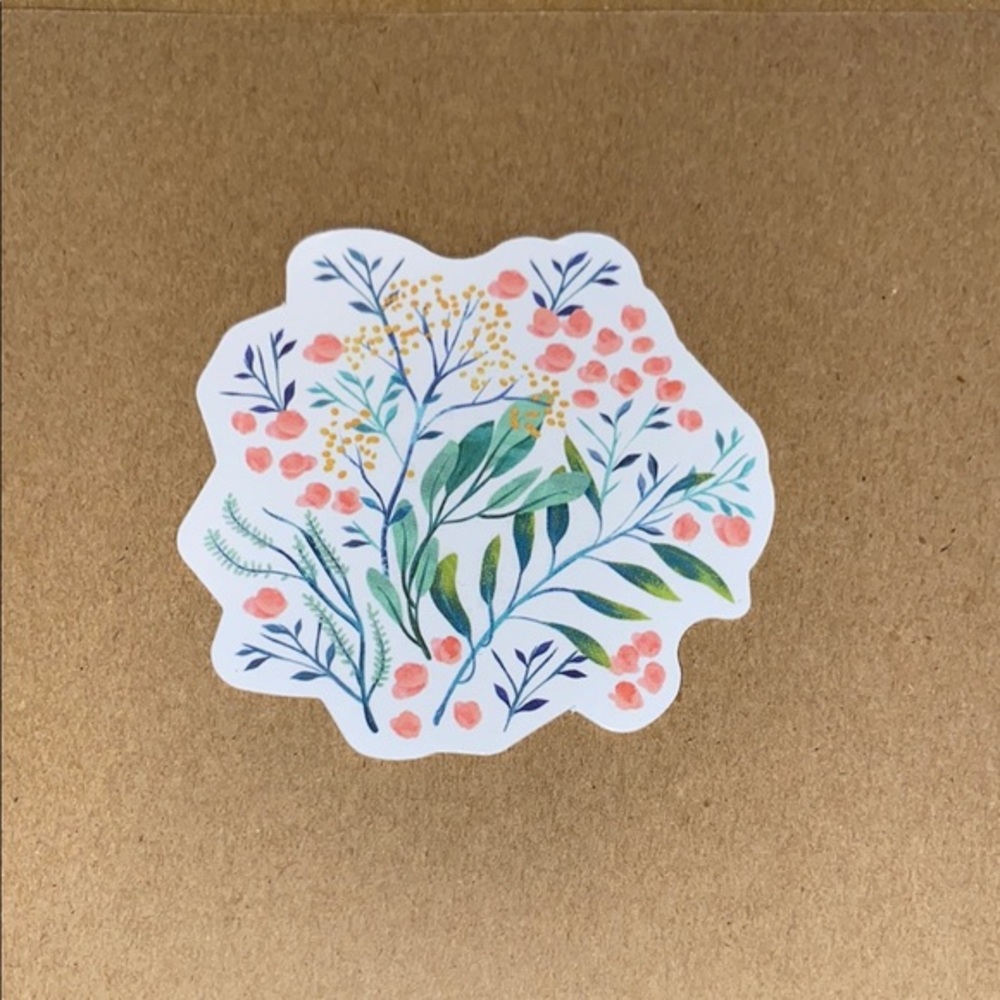 🌈20/$12🌈 Floral Sticker with Pink and Green Design